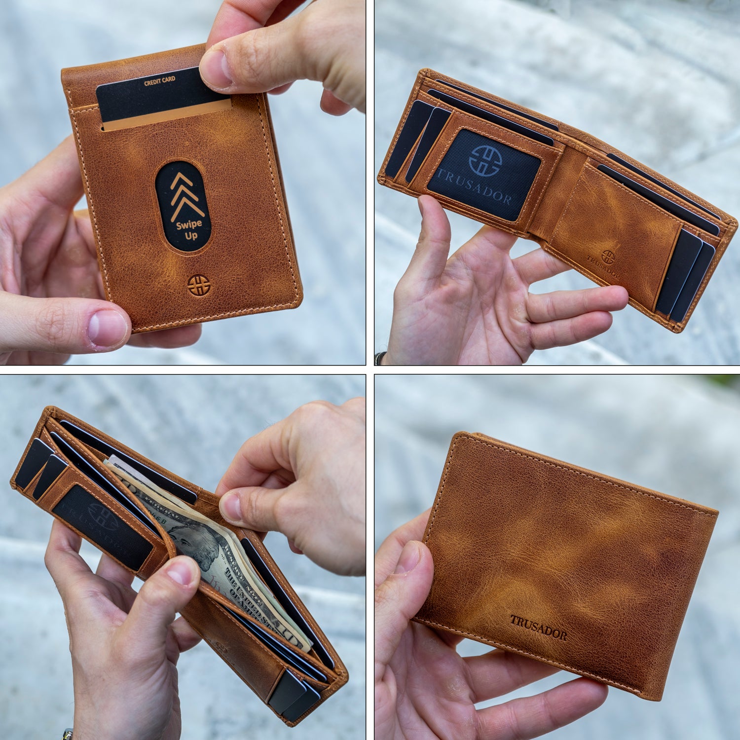 Stylish and Practical Slim Bifold Leather Wallets