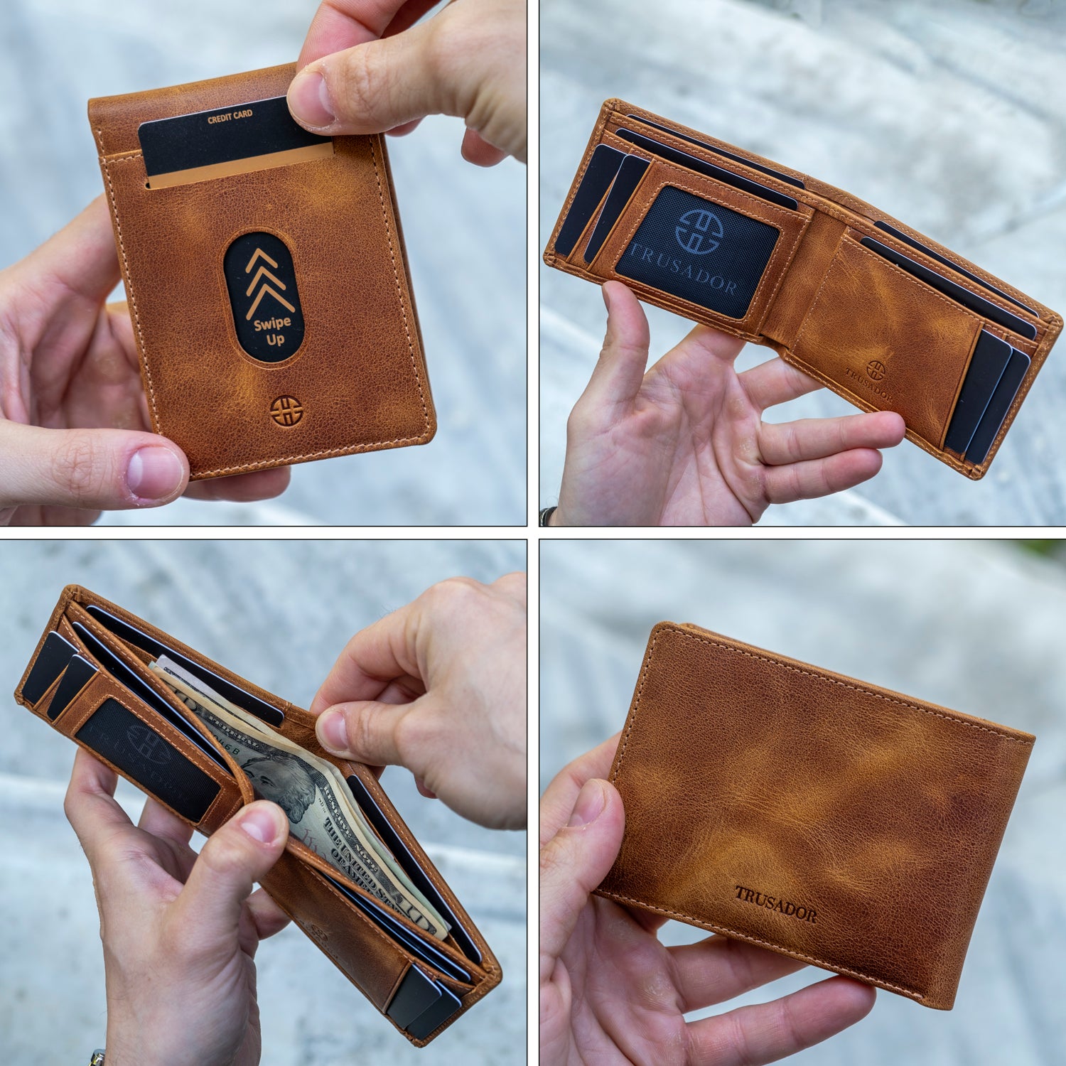 Bulky Wallet Stylish and Practical Slim Bifold Leather Wallets – Trusador