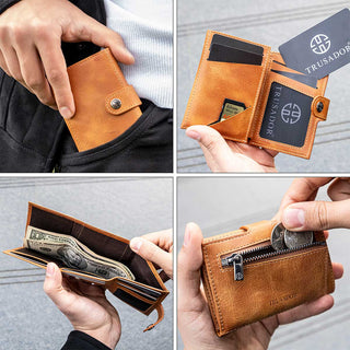 Leather Wallet With Coin Pocket