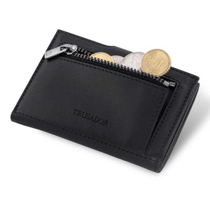 Leather Wallet Coin Pocket Black