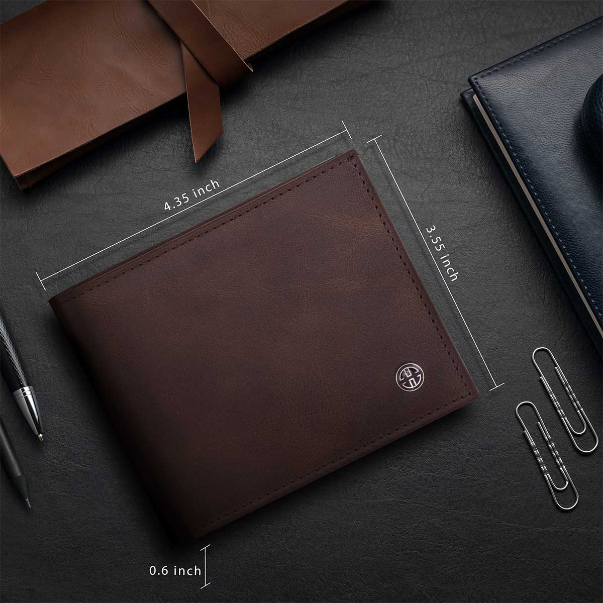 Slim Size Bill Fold Leather Wallet