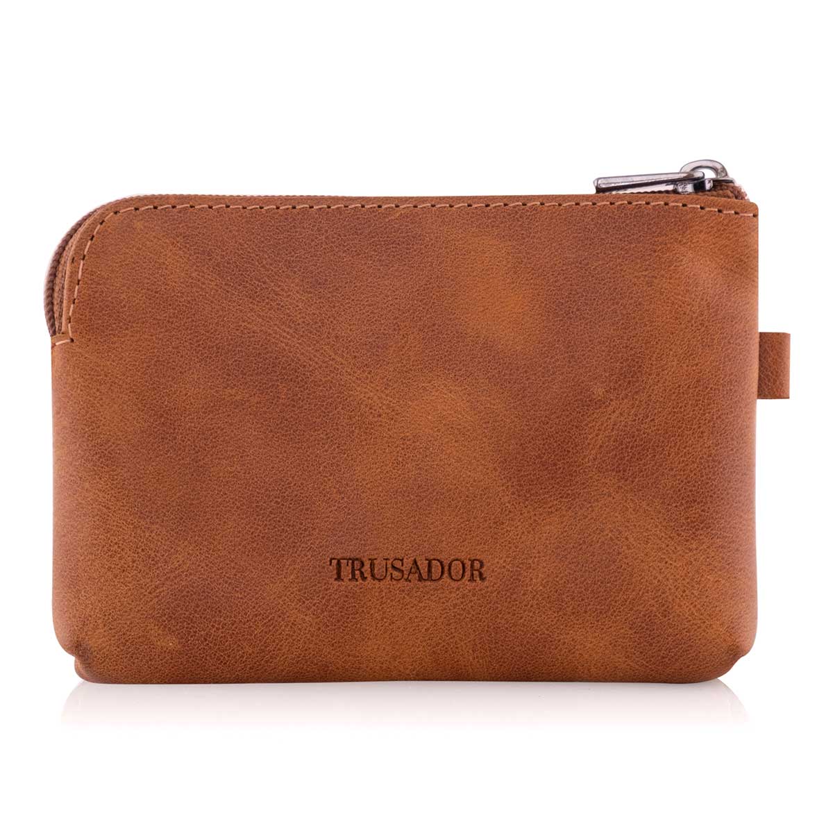 Trusador Milano Women Men Leather Coin Card Key Ring Wallet Pouch Purse