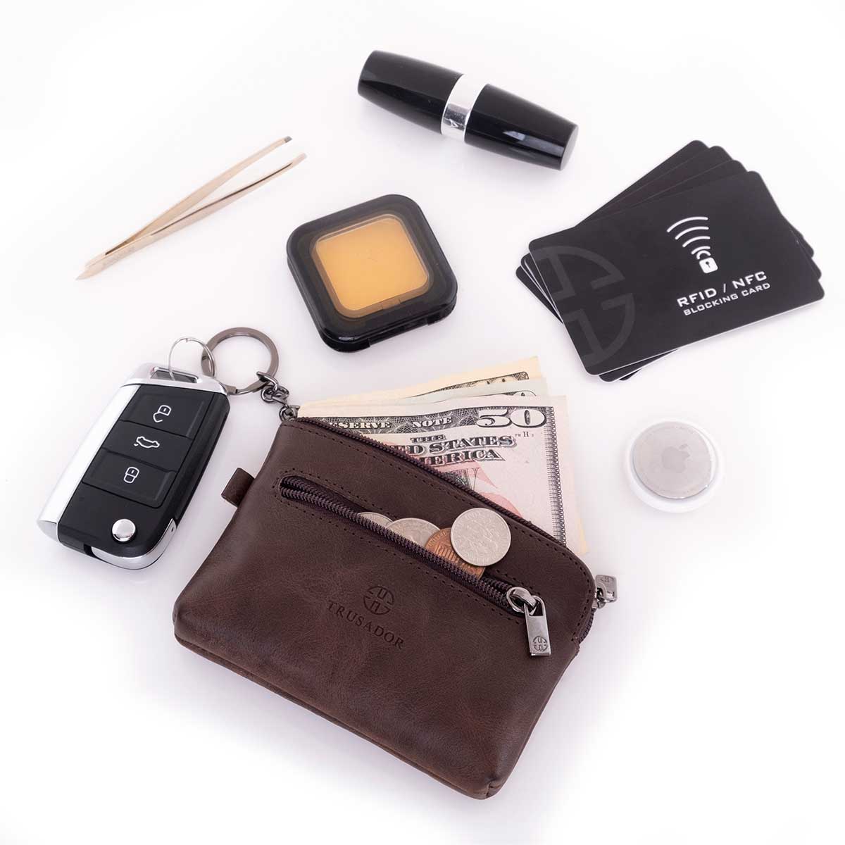 Milano Leather Wallet Pouch Purse Zipper Change Bag – Trusador