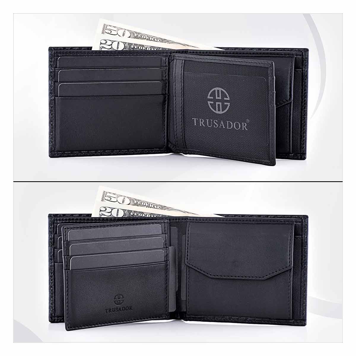 TRUSADOR Men's Treviso Bifold Leather Wallet